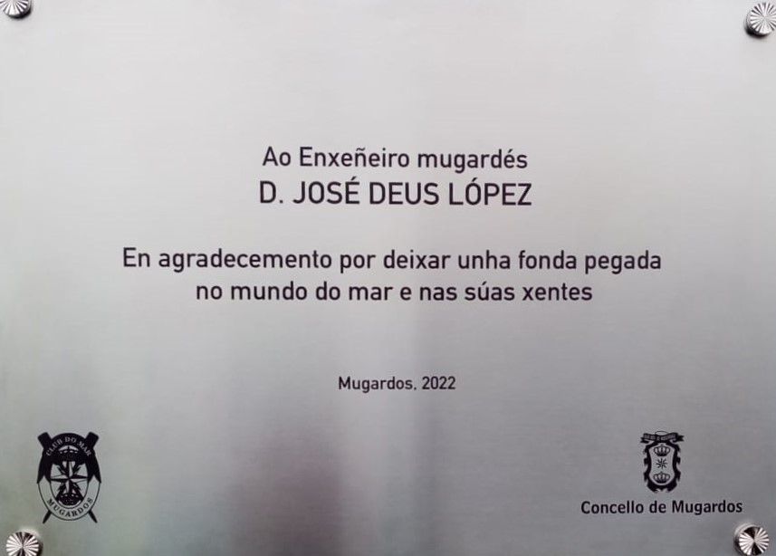 Placa adicada ó enxeñeiro D. José Deus López